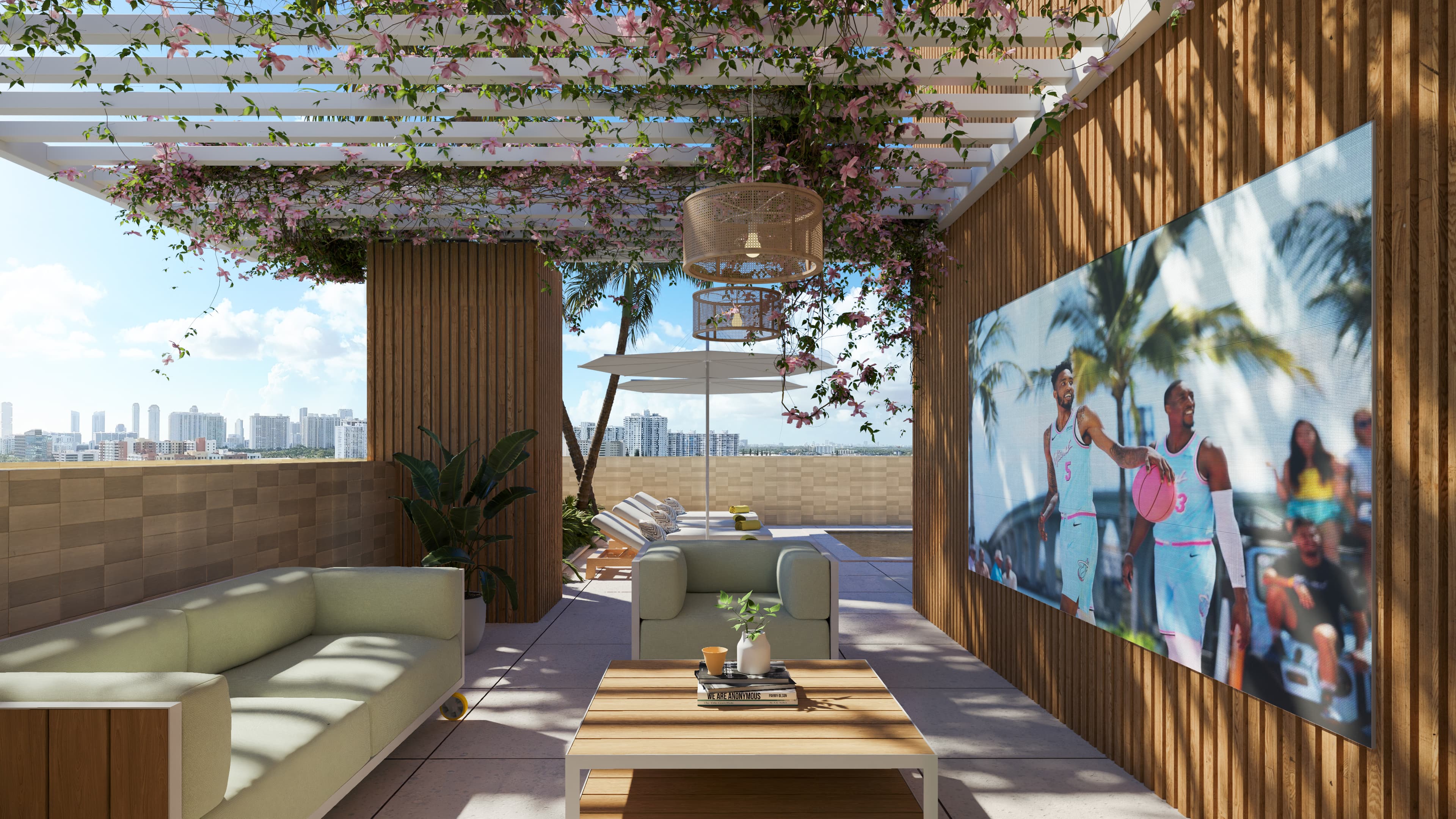 LEV rooftop pool deck and lounge in Ojus near Aventura